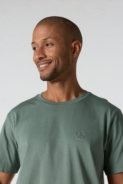 T-shirt à col rond homme en coton Vert sauge Pedro - JOTT - 5
