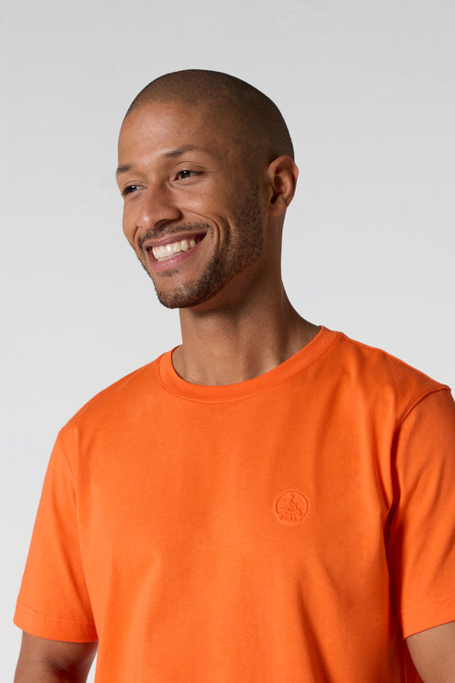 T-shirt à col rond homme en coton Orange ensoleillé Pedro - JOTT - 5