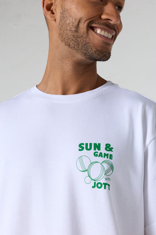 T-shirt col rond mixte imprimé Blanc Samet - JOTT - 5