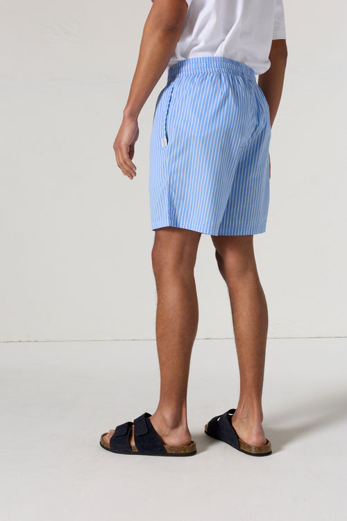 Short en popeline Bleu céleste rayé Saul stripe - JOTT - 4