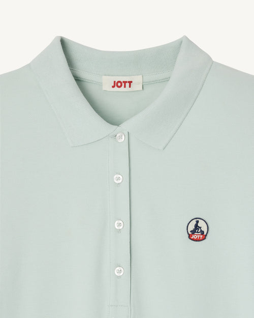 organic cotton polo dress in organic cotton green Palma - JOTT - 2
