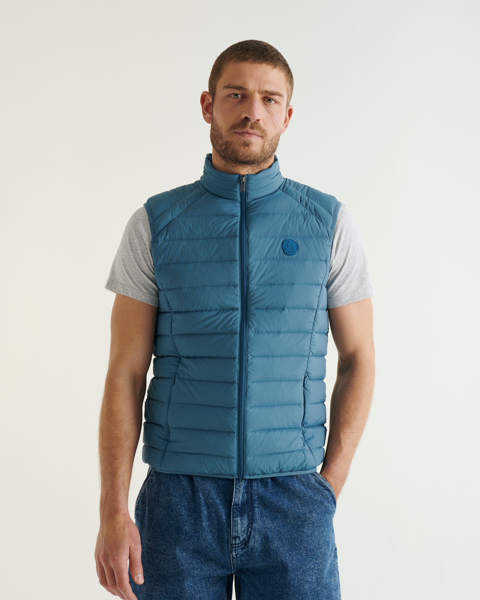 Doudoune sans manches stretch Bleu jeans Arafo