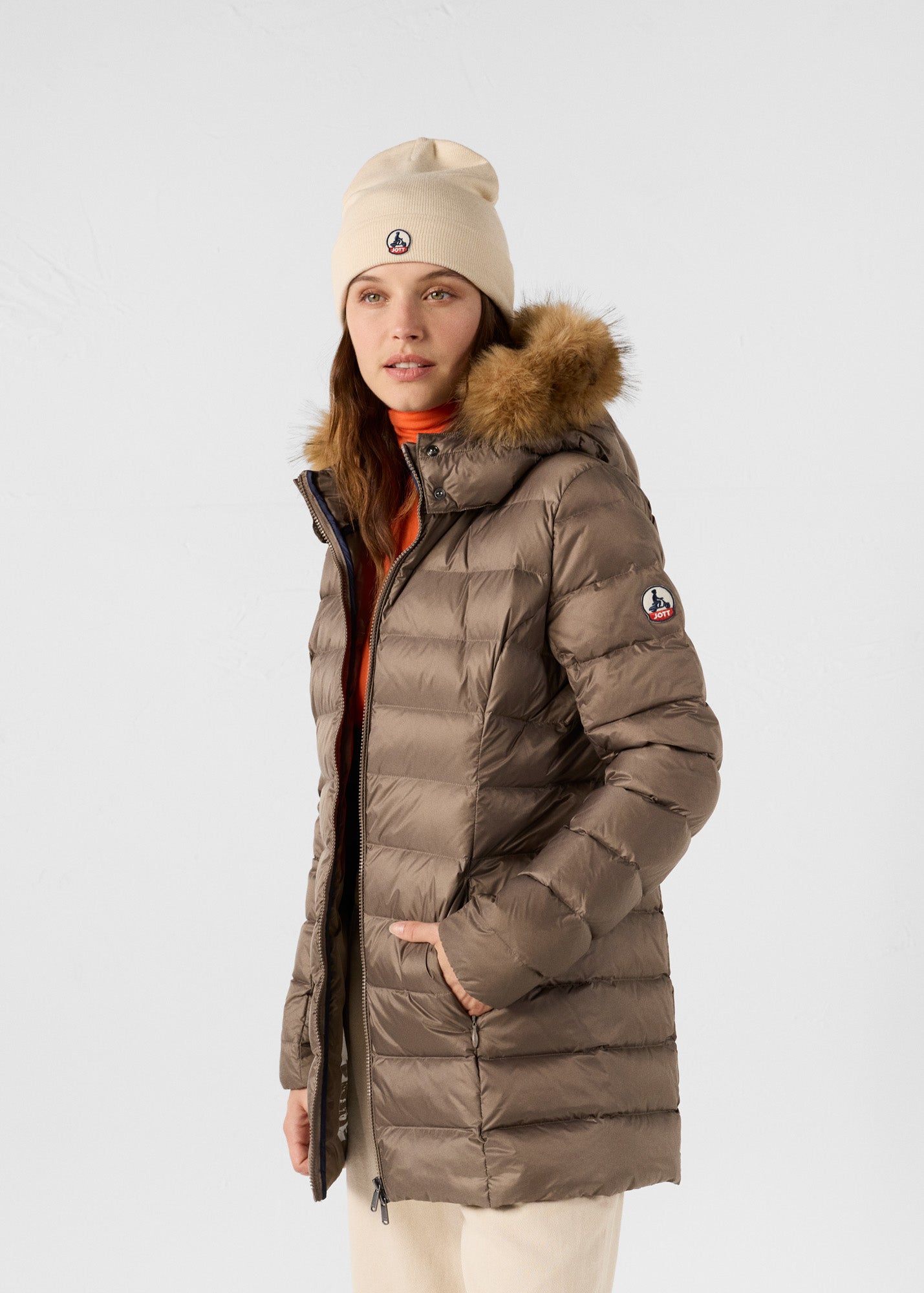 Down jacket GREAT COLD Taupe Perle - JOTT