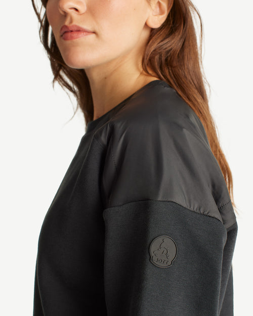 Sweat col rond mix matière Noir Ariane - JOTT - 2