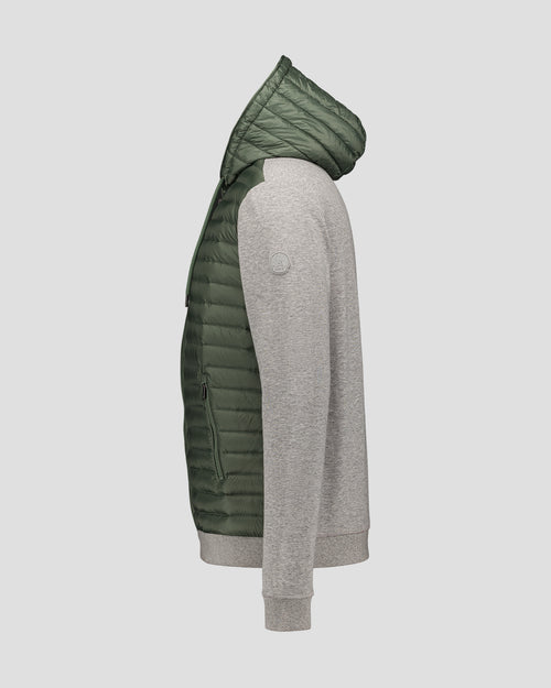 Veste bi-matière à capuche Vert sauge/Gris chiné Gummy 2.0 - JOTT - 2
