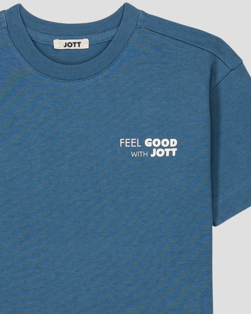 T-shirt enfant col rond imprimé Bleu jeans Mak - JOTT - 2