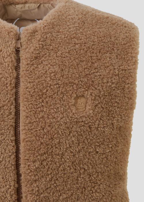 Doudoune oversize sans manches sherpa Beige fumé Rory