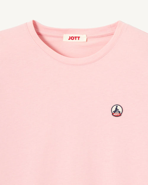 T-shirt à col rond en coton biologique Rose pêche Rosas - JOTT - 2