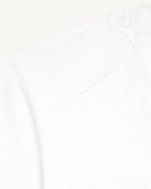 Camiseta de cuello redondo para mujer de algodón Blanco Angel - JOTT - 3