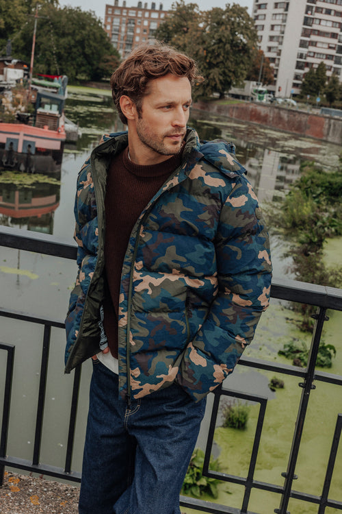 Doudoune Grand Froid Camouflage bleu nuit Riven camo