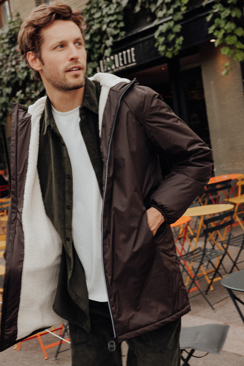 Imperméable Mixte doublé Café noir Glen sherpa