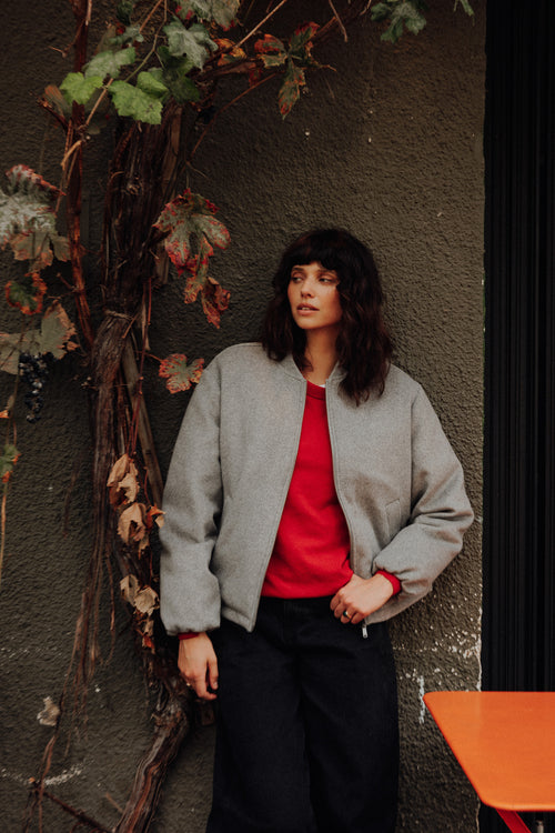 Bomber laine Gris chiné Solna