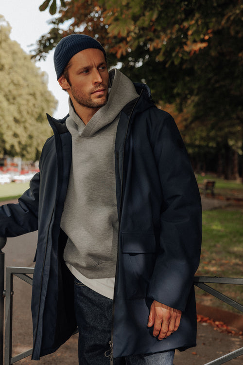 Imperméable polaire mi-long Bleu nuit Hatton