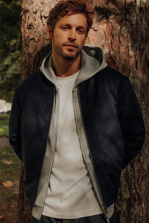 Bomber laine Bleu nuit Skanor