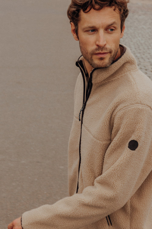 Veste polaire zippée Beige doux Raphy