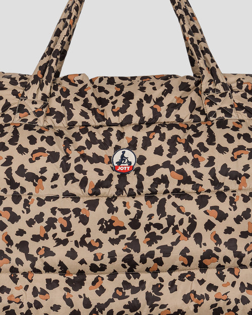 Maxi totebag Leopard beige Leina print - JOTT - 4