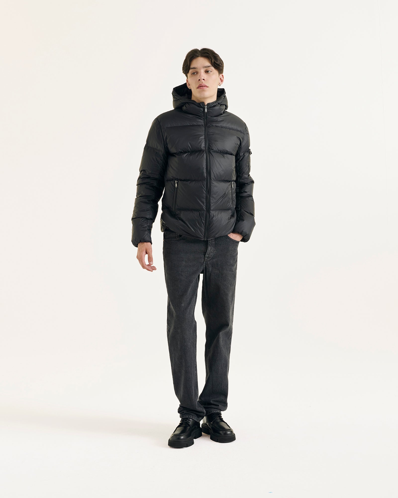 Down jacket with hood Grand Froid Black Java - JOTT