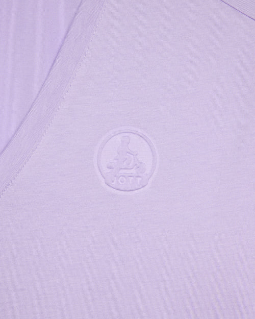 Camiseta de cuello en V para mujer de algodón Lavande Sofia - JOTT - 2