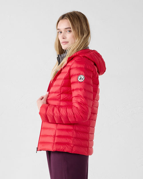 Doudoune légère à capuche Rouge carmin Cloe - JOTT - 3