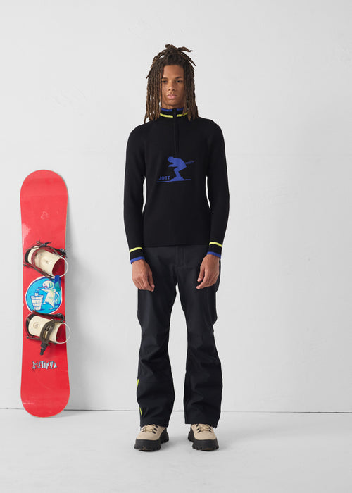 Pull côtelé col haut Noir Banet - JOTT - 3