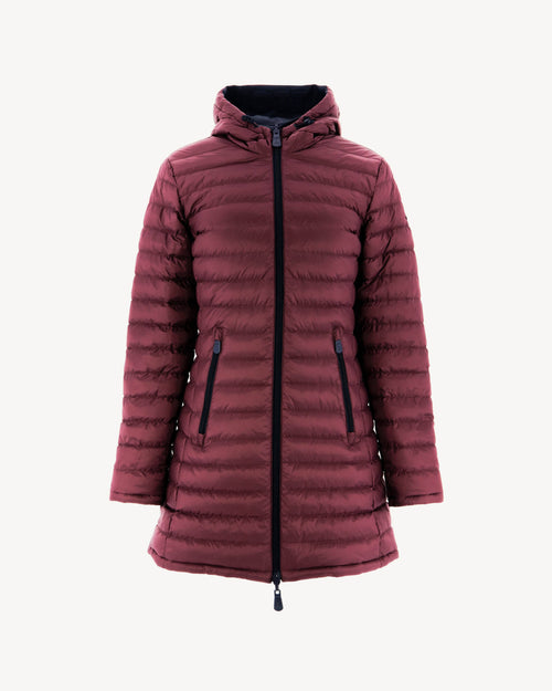 Doudoune réversible mi-longue Marine/Aubergine Moscou - JOTT - 2