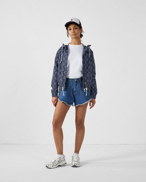 Blouson coupe-vent léger à capuche Mono marine Alize monogram - JOTT - 3