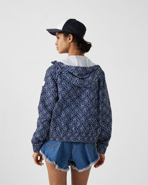 Blouson coupe-vent léger à capuche Mono marine Alize monogram - JOTT - 4