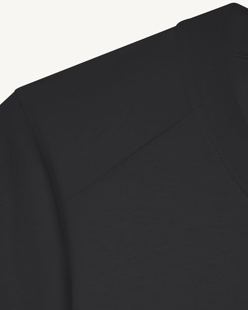 Camiseta de cuello redondo para mujer de algodón Negro Angel - JOTT - 3