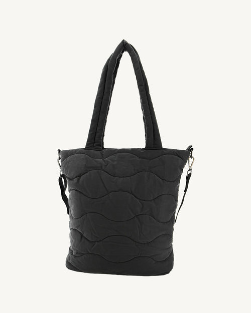 Maxi tote-bag en coton matelassé Noir Aponi - JOTT - 2