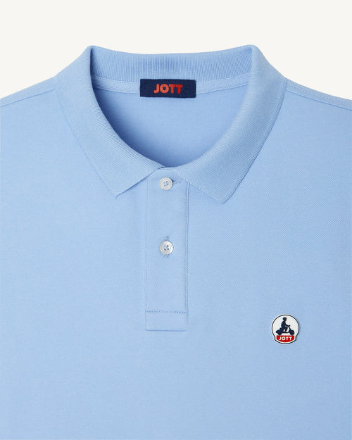 Polo homme en coton biologique Bleu clair Marbella - JOTT - 2