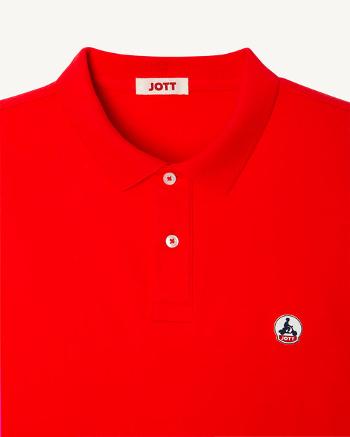 Polo homme en coton biologique Rouge vif Marbella - JOTT - 3