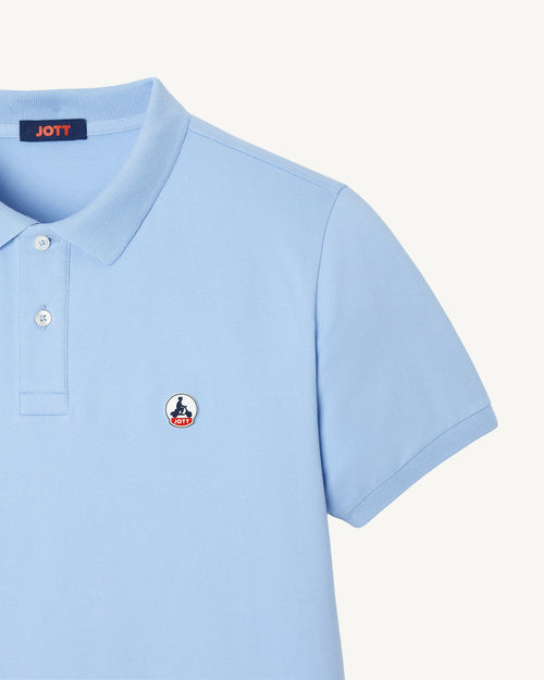Polo homme en coton biologique Bleu clair Marbella - JOTT - 3