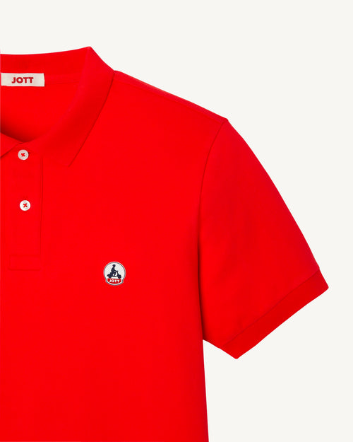 Polo homme en coton biologique Rouge vif Marbella - JOTT - 4