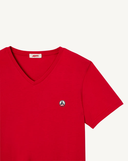 T-shirt homme en coton biologique Rouge Benito - JOTT - 3