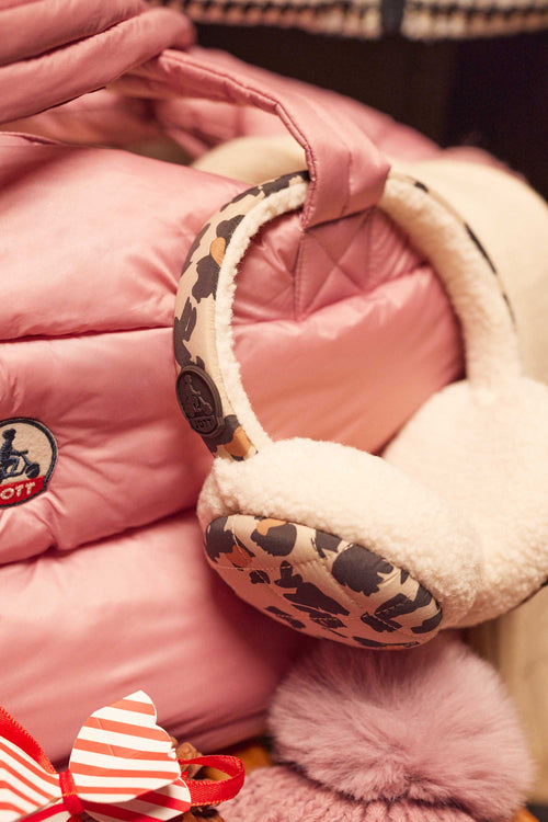 Ohrwärmer mit Leopardenmuster beige Fuzzy print