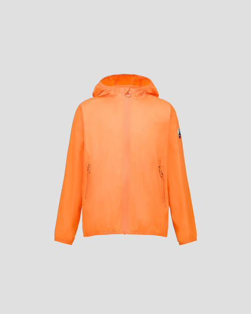 Kinder-Regenjacke, verpackbar, Tangerine Arran – JOTT – 4
