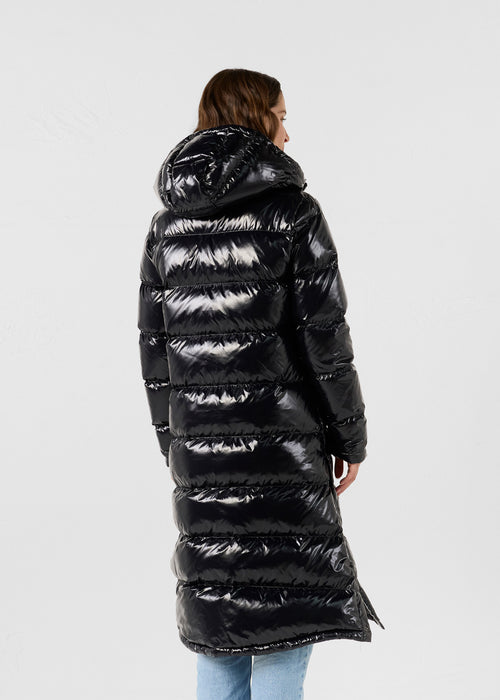 daunenjacke lang lackiert mit Kapuze Extreme Kälte Schwarz Karachi - JOTT - 4
