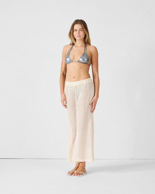 Triangel-Badeanzug-Top Silber Assia Top