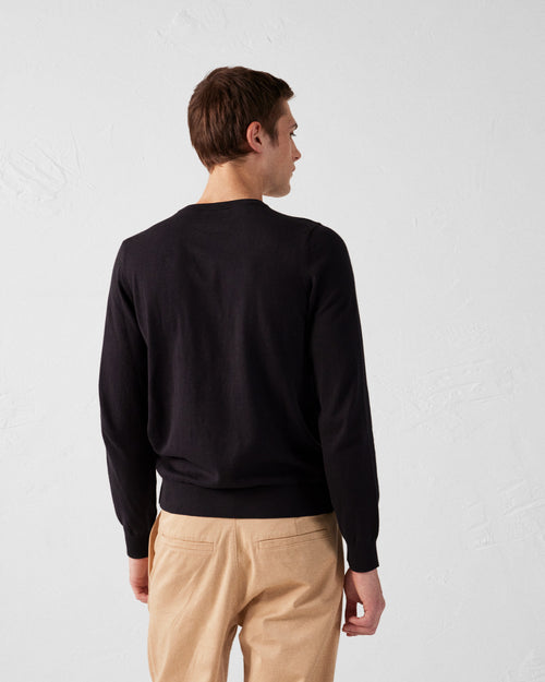 Strickpullover mit Rundhalsausschnitt Schwarz Hadrien - JOTT - 2