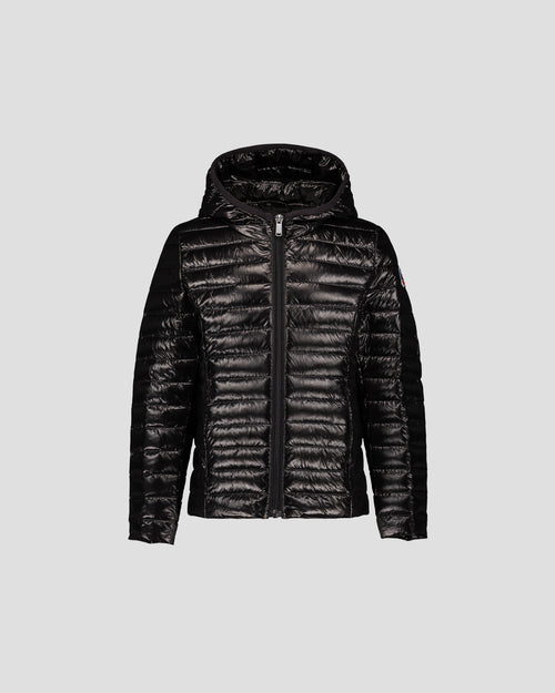 daunenjacke leicht mit Kapuze Kind Schwarz Carla shiny - JOTT - 2