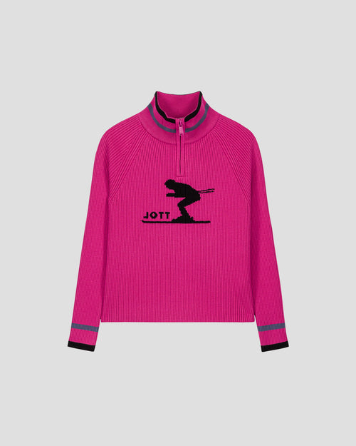 Gerippter Pullover mit hohem Kragen Elektrische Rose Coni - JOTT - 2