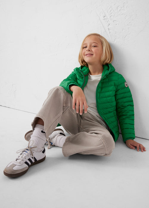 daunenjacke mit Kapuze für Kinder, Farbe: Tropischgrün Hugo – JOTT – 3