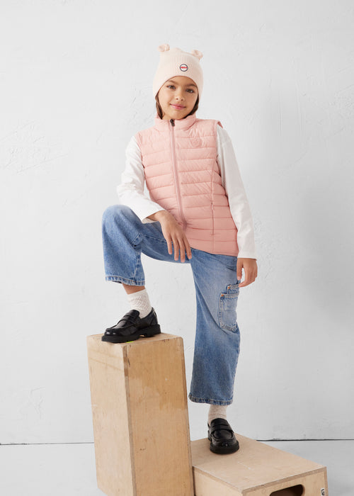 Ärmellose Stretchdaunenjacke in Sandrosa Soan – JOTT – 3