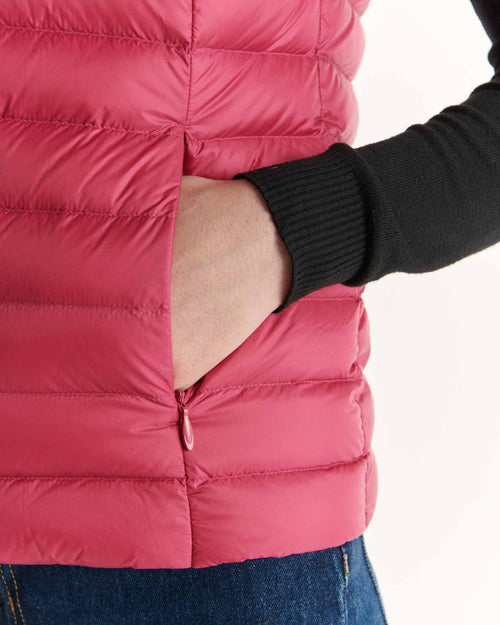 daunenjacke leicht mit Kapuze ärmellos Kirschrosa Mali - JOTT - 2