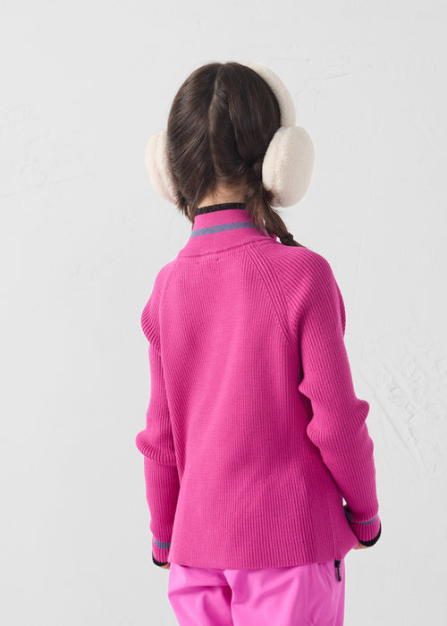 Gerippter Pullover mit hohem Kragen Elektrische Rose Coni - JOTT - 3