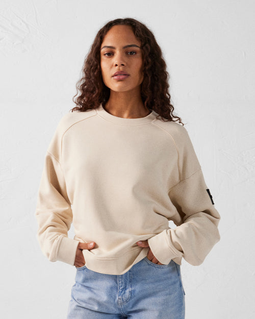 Sweatshirt aus zwei Materialien mit Rundhalsausschnitt Sand Pinako - JOTT - 3