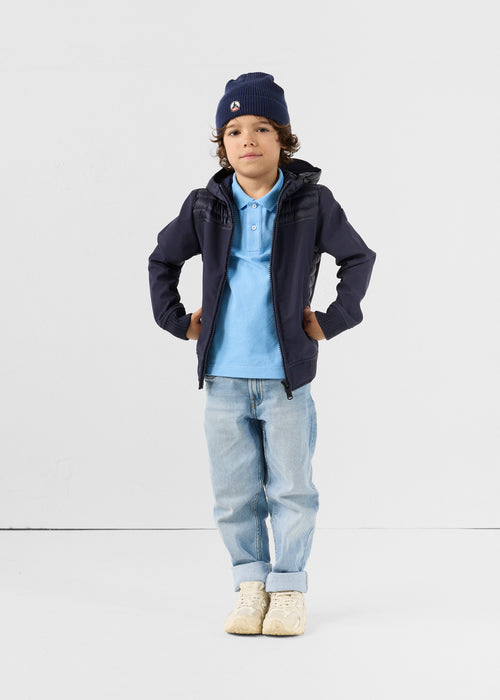 daunenjacke für kinder aus zwei materialien softshell Marine Salto 2.0 - JOTT - 3