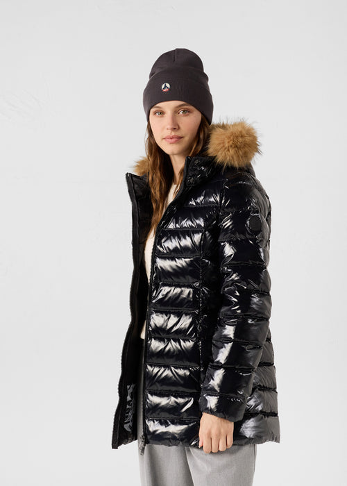 daunenjacke mittellang lackiert Extreme Kälte Schwarz Perle - JOTT - 3