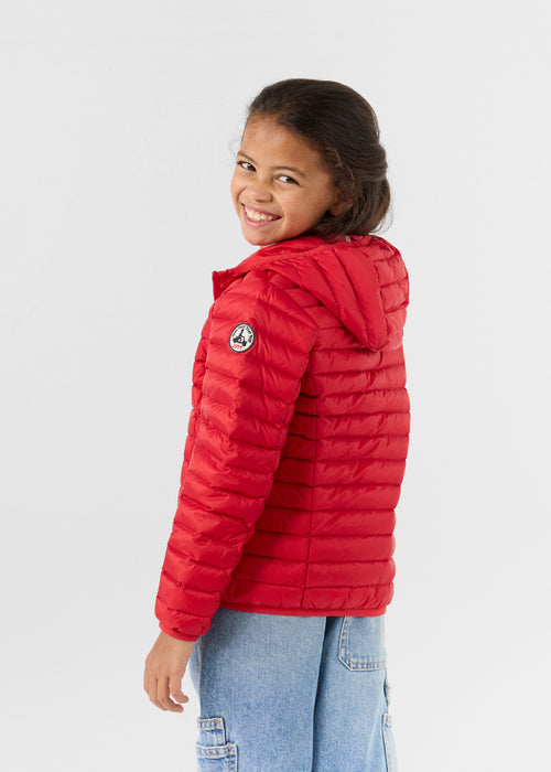 daunenjacke leicht mit Kapuze Kind Karminrot Hugo - JOTT - 4