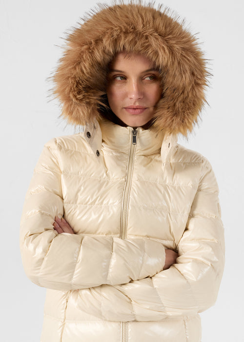 daunenjacke mittellang lackiert Extreme Kälte Naturel Perle - JOTT - 5